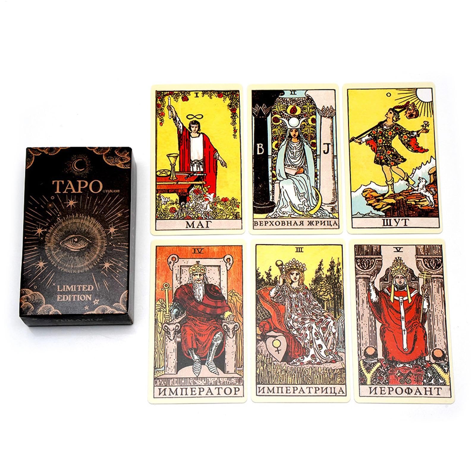 Tarocchi Divinazione, 78 fogli Oracle Inspiration Cards versione russa, psicologico, 10,5 x 6 cm, facile da usare, portatile per principianti ed esperti