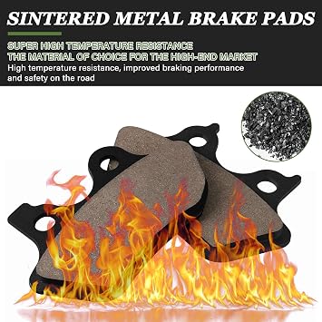 LOCOPOW Brake Pads Front and Rear for Harley Davidson Softail, Heritage Classic, Fat Boy, Dyna Electra Glide,Sportster XLH883R/2000 2001 2002 2003 2004 2005 2006 2007