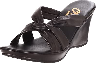 Onex Women's Puffy Wedge Sandal - White Crisscross Leather Straps, 2.75" Heel, Padded Footbed, Size 10