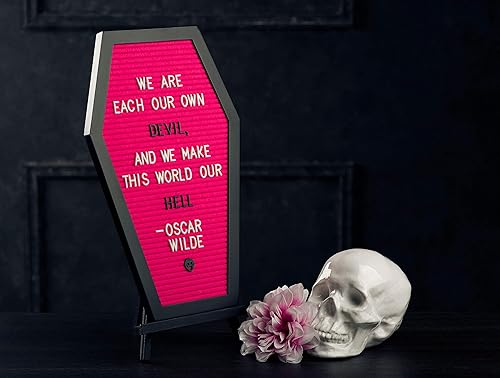 Miniatura 22 de Nomnu Tablero de letras con forma de ataúd y fieltro negro, decoración gótica y mensajes, regalos de terror y espeluznantes, 17 x 10.5 pulgadas, 500
