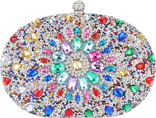 Rhinestone Clutch Purse for Women Sparkling Party Evening Bag Small Crossbody Bag Shiny Shoulder Handbag for Wedding Prom Party Date, Multicolor