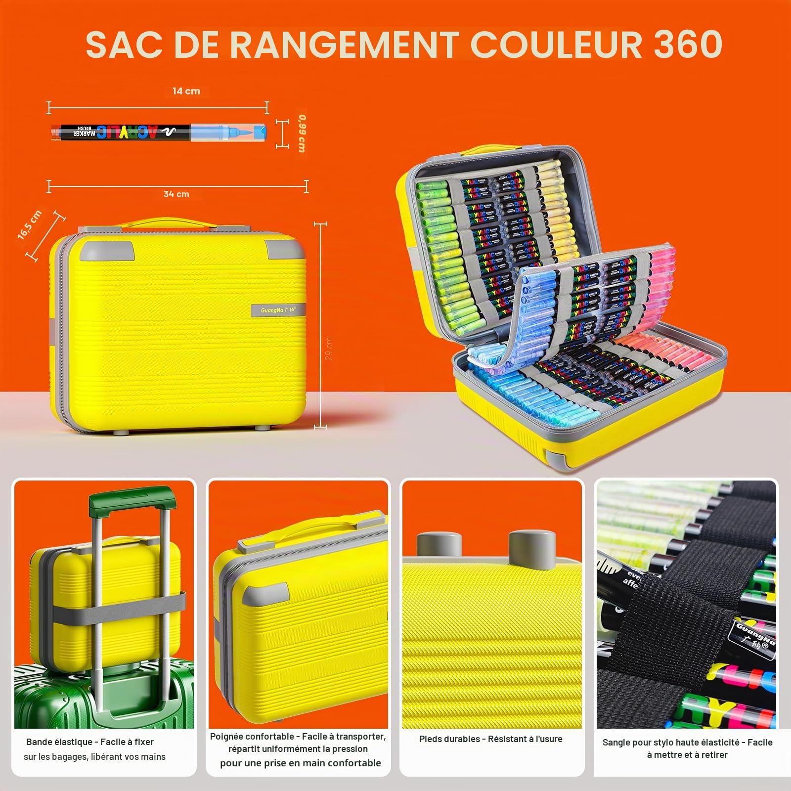 TrendGate 360 Couleurs Feutre Acrylique, Utilisation Multi-surface