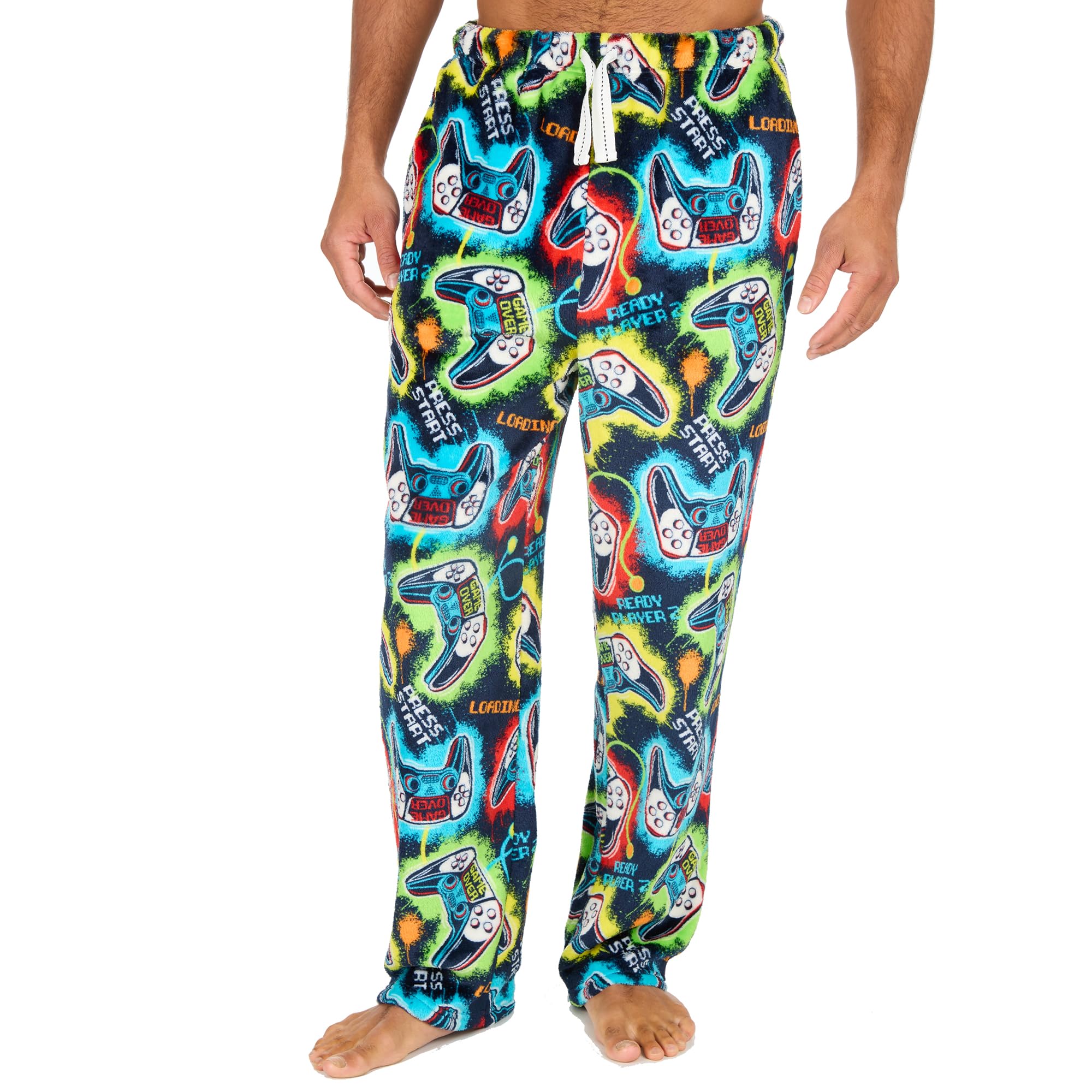 Pantalon de survêtement en pyjama polaire pour hommes Tom Franks M-2XL, unis ou à motifs