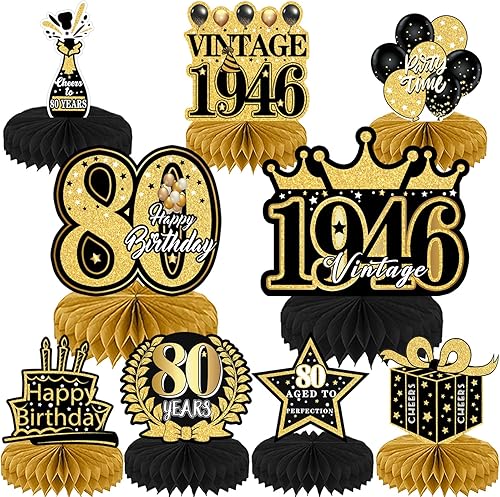 Miniatura 27 de Decoraciones de cumpleaños envejecidas a la perfección: 8 piezas de decoraciones de fiesta de cerveza de whisky de panal de abeja, decoración de