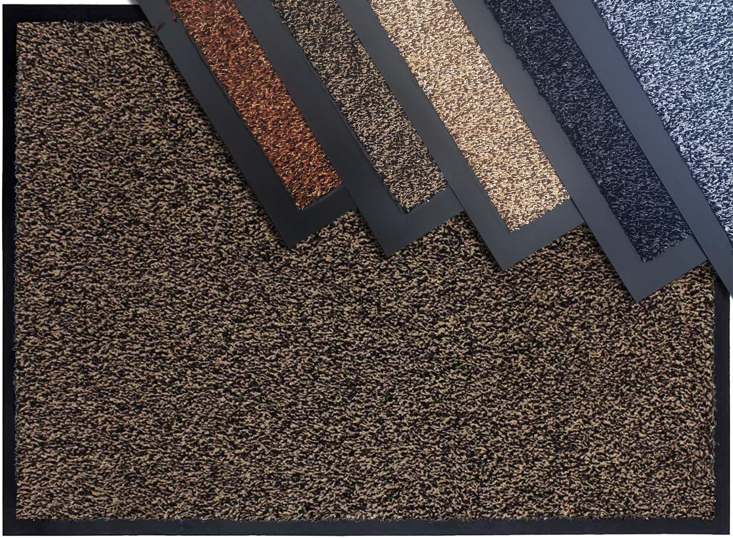 TrendMakers Dirt Trapper Door Mat - Barrier Mat | Indoor Outdoor Mats for Front Door | Super Absorbent Non-Slip Doormats | Soft COTTON PILE Washable Floor Mats | - Brown - 40 x 60cm โ image 1