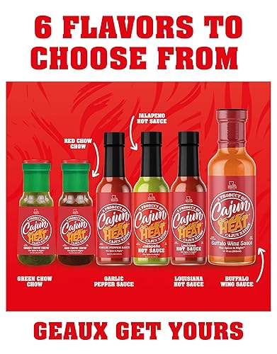 Miniatura 6 de Cajun Nation CAJUN HEAT Low Sodium (100 mg) Red Chow Chow Chow de pimientos rojos triturados sin MSG, 6 onzas líquidas con gran sabor cajún - Cajun