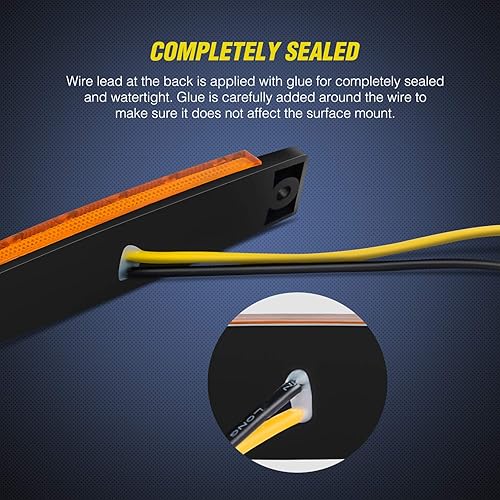 Miniatura 5 de Nilight TL-14 10 unidades 3.8 pulgadas 6 indicadores ámbar trasero camión remolque RV Cab barco autobús camión LED luz de espacio libre