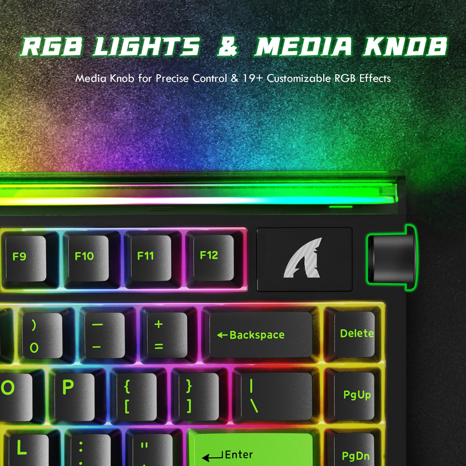 ATTACK SHARK R85 HE Tastiera Rapid Trigger 8000Hz, Precisione RT di 0,005mm, Tastiera Gaming Cablata 75%, Scatola Luminosa RGB, Switch Magnetici Hall, Attuazione Regolabile, Snap Tap, Nero
