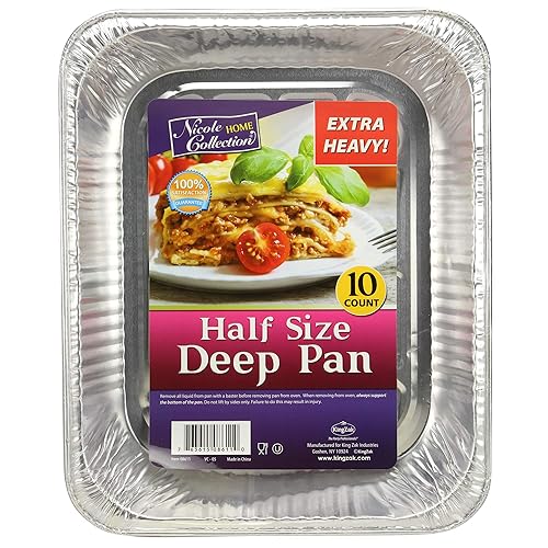 Aluminum Pans Half Size, 9X13, Extra Heavy Duty Disposable Foil