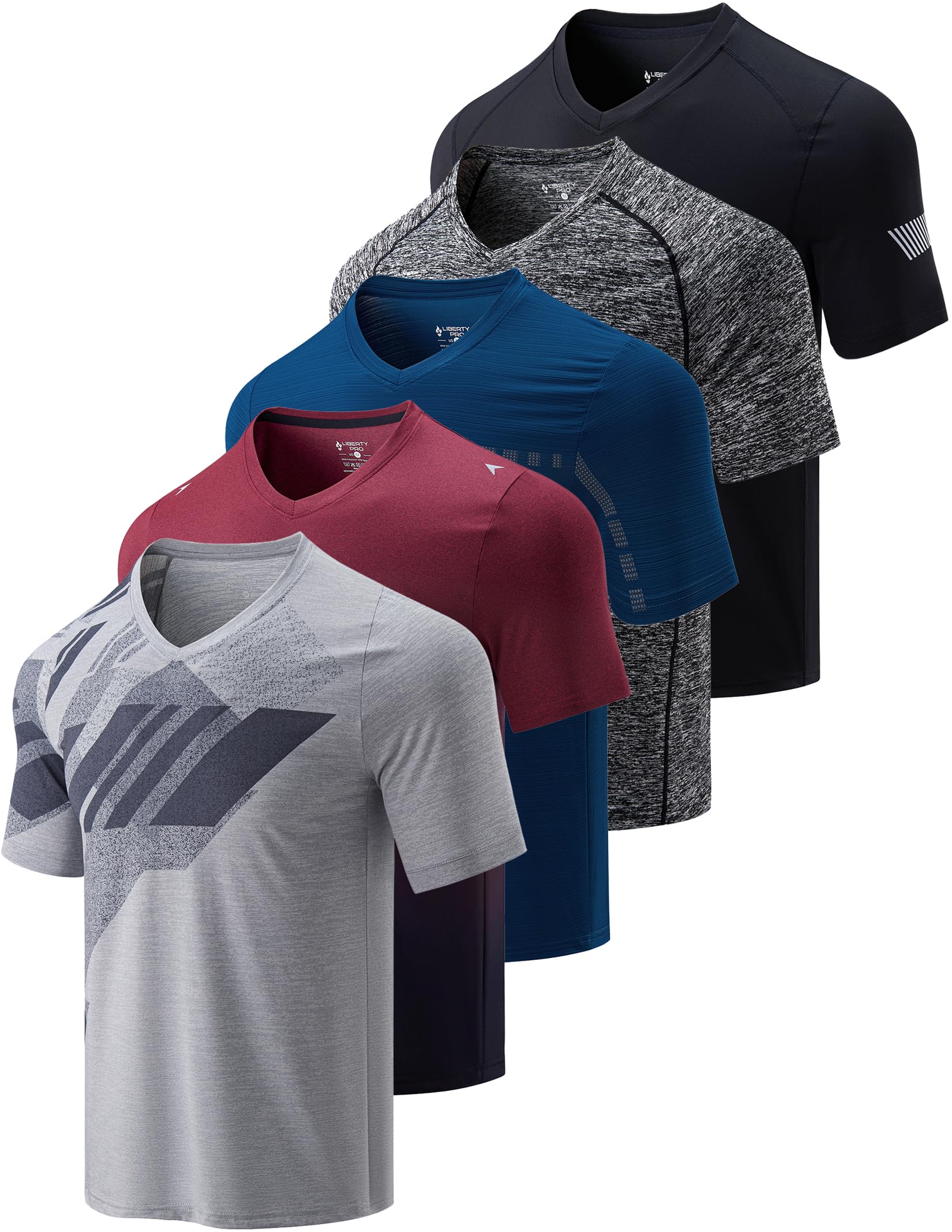 Liberty Pro Herren Dry Fit V Neck Short Sleeve T Shirts T-Shirt