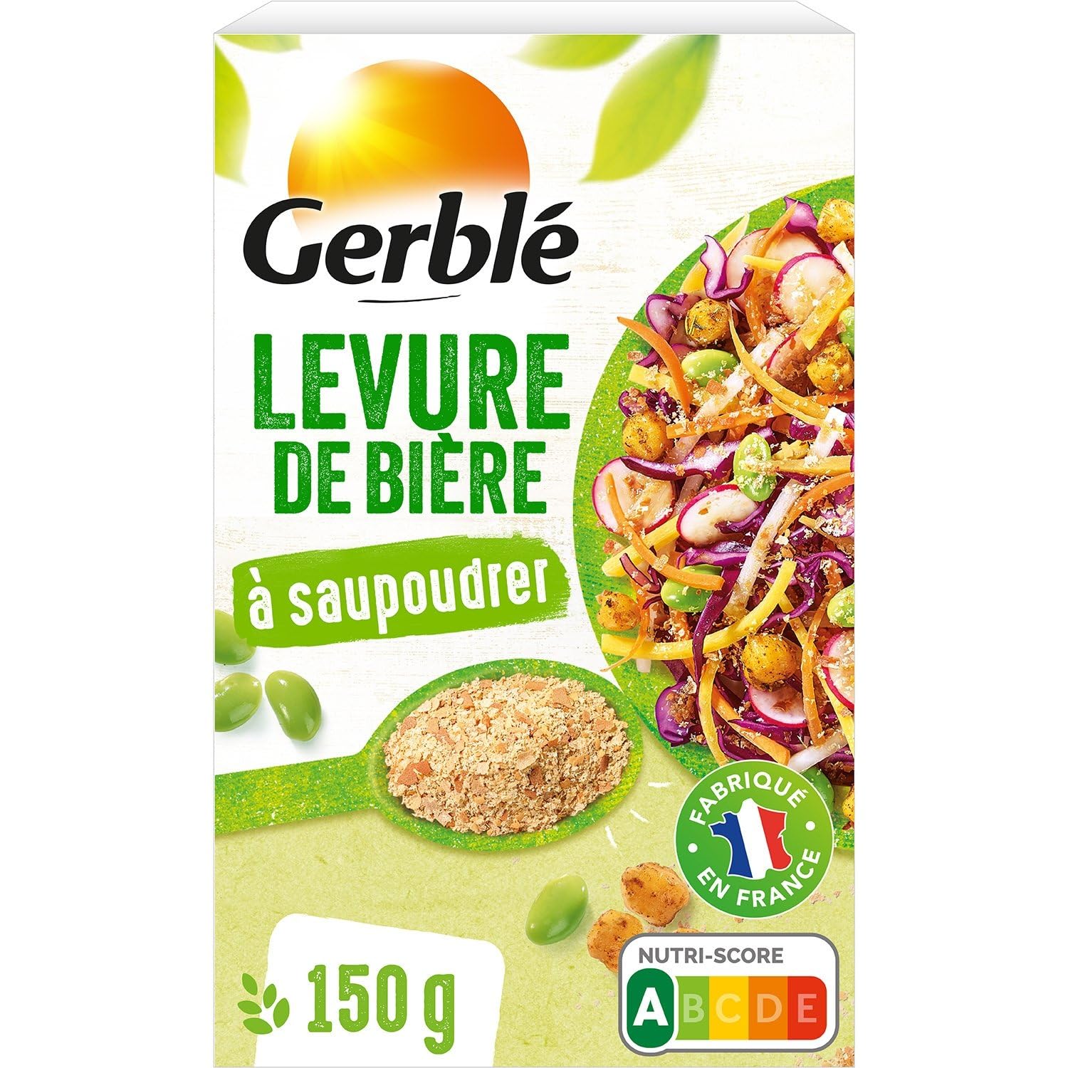 GERBLÉ – Levure de Bière Naturelle à Saupoudrer, Apport Nutritionnel Vitalité (Boîte 150g) - Le Lot De 3