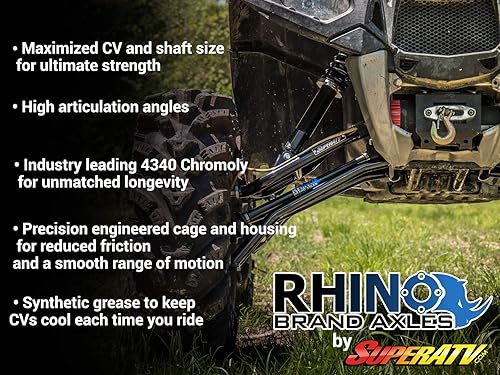 Miniatura 4 de SuperATV Polaris RZR 1000 ejes, longitud estándar, marca Rhino, resistente, único trasero