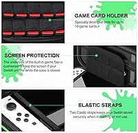 Vista 5 de Switch Case Compatible with Nintendo Switch OLED and Nintendo Switch, Switch OLED Case - Portable Hard Shell Travel Switch Carrying Case for Switch