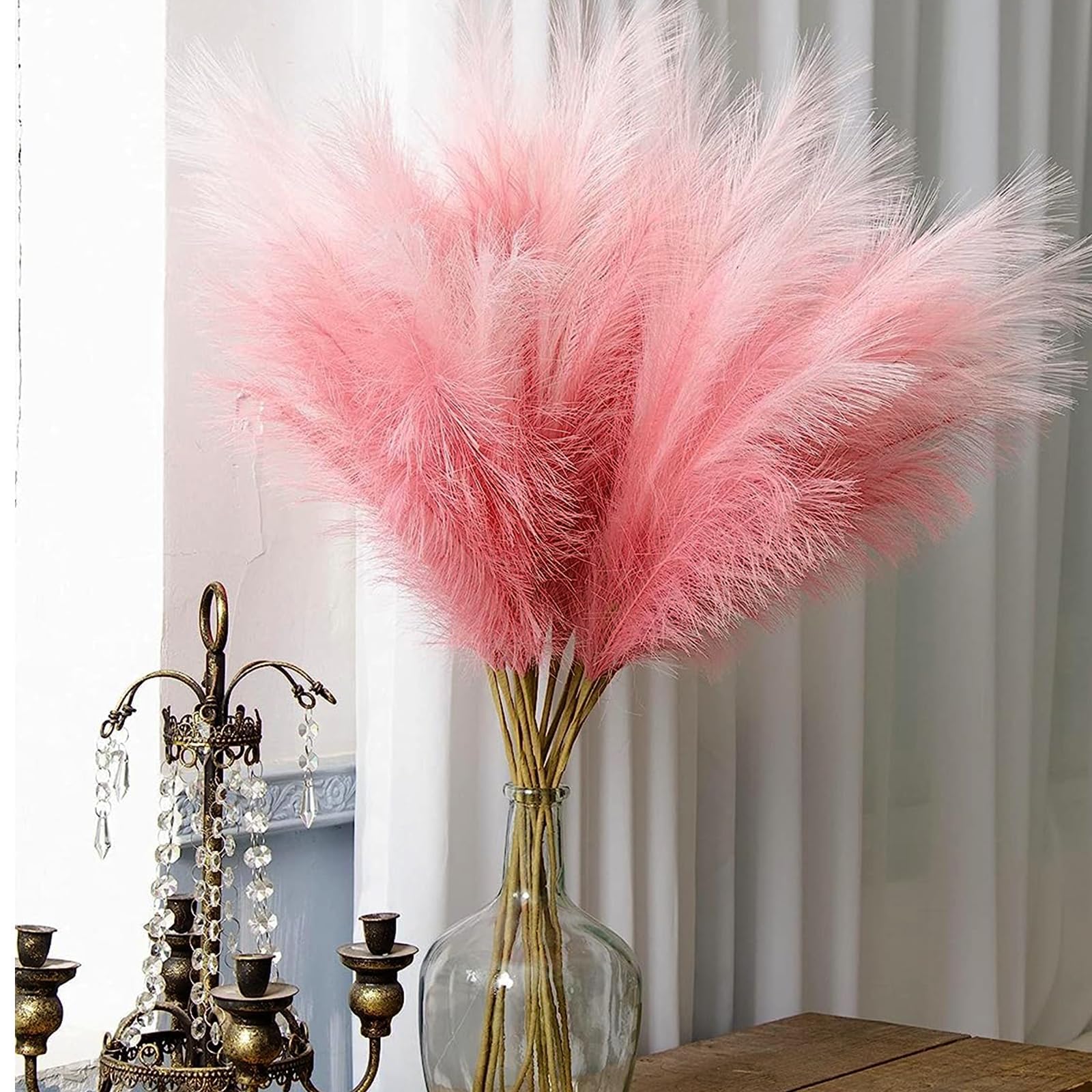 Bouquet De Fleurs De Pampa Séchées Bieiyhe | 64 Tiges | Déco Boho | Herbe Séchée Naturelle | Pour Salon & Chambre