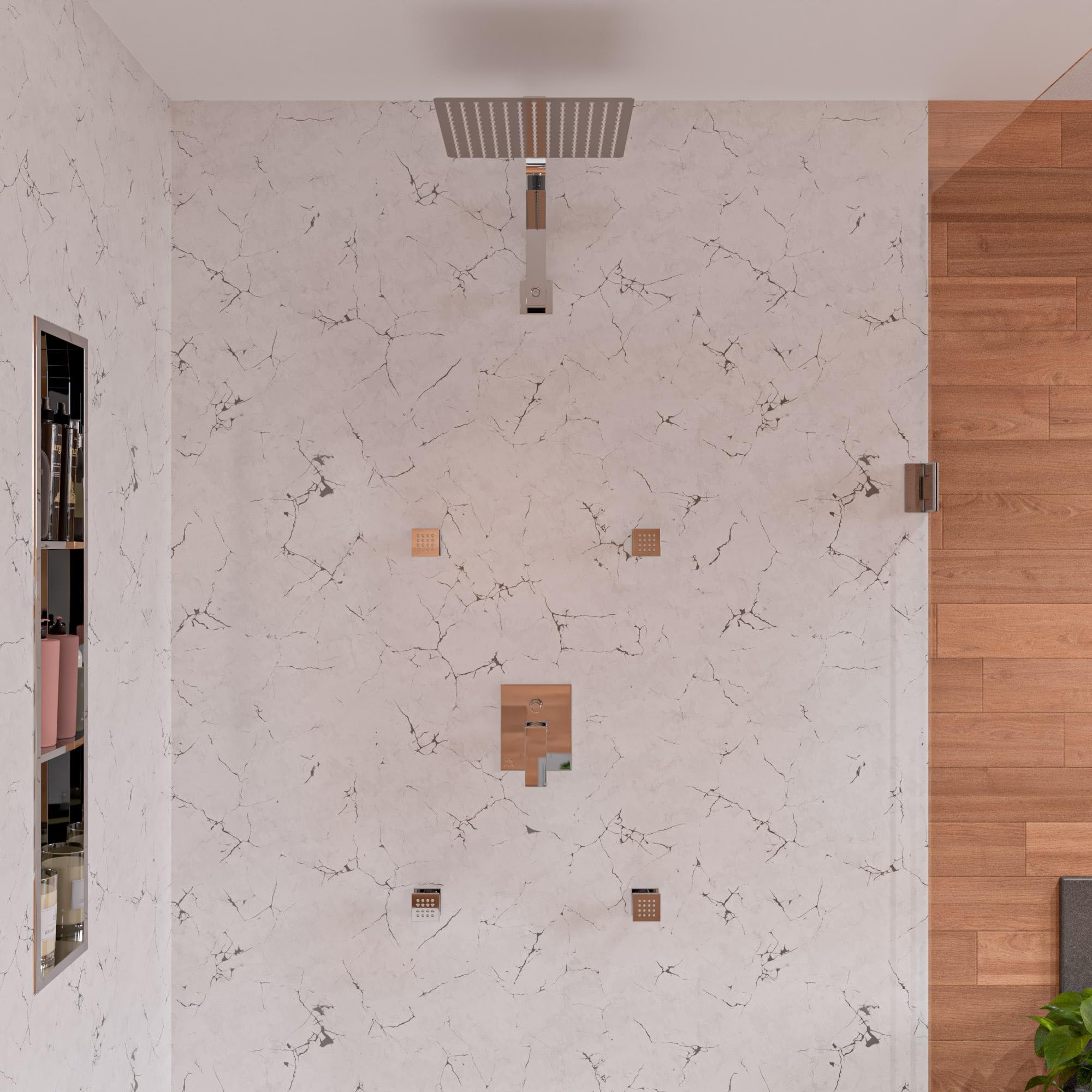 ALFI brand RAIN12S 12-Inch Solid Square Ultra Thin Rain Shower Head, Brushed Stainless Steel