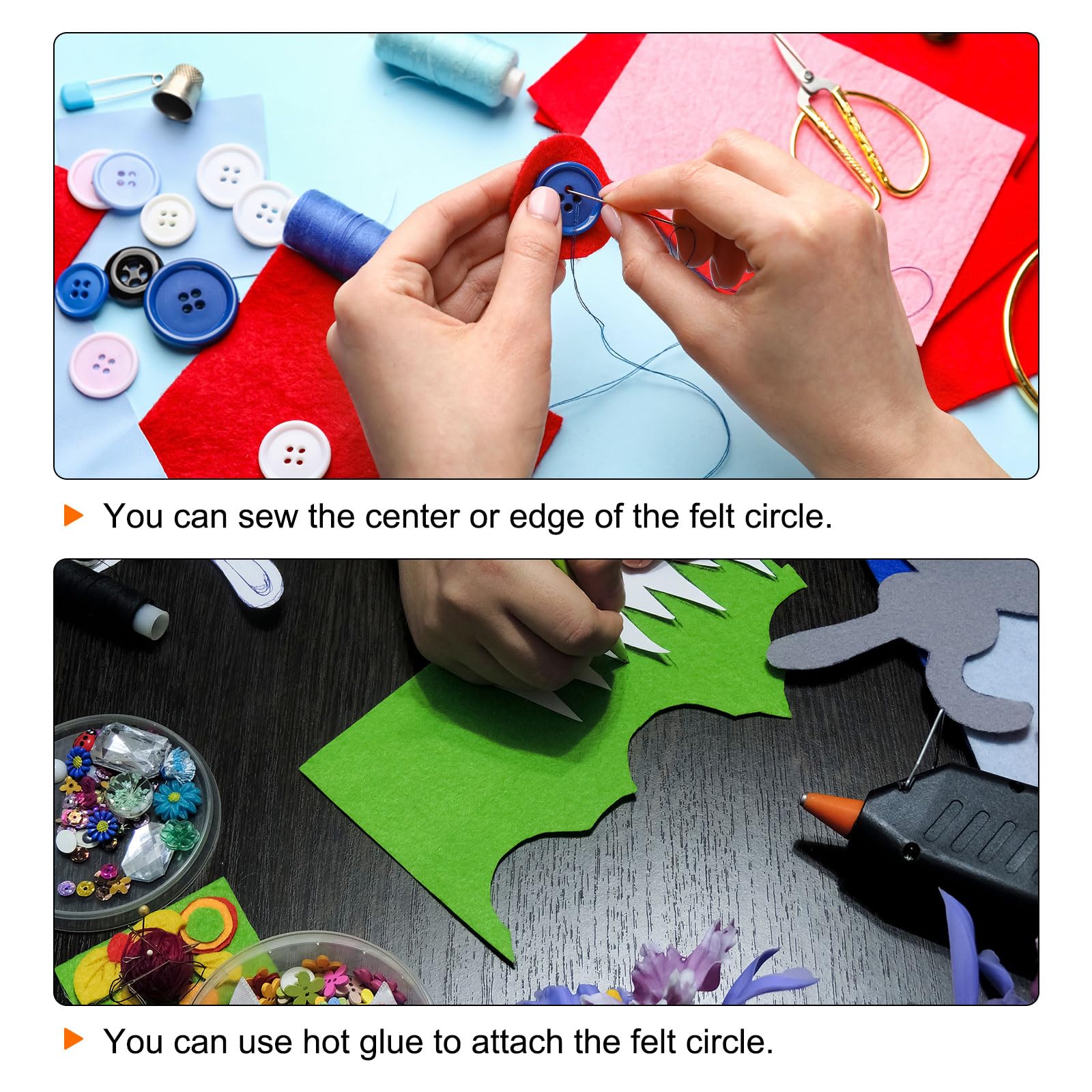 300pcs Rond Feutre Cercle 30mm 1-1/4" Tampons Non-Tissé Tissu Tampon