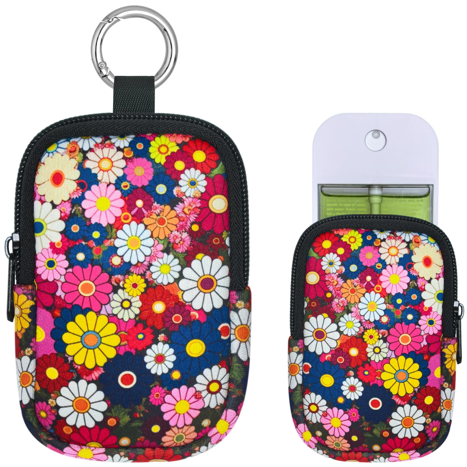 Neoprene Hand Sanitizer Holder Compatible with Touchland, Shockproof Protective Sleeve with Zipper & Snap Hook, Travel Case