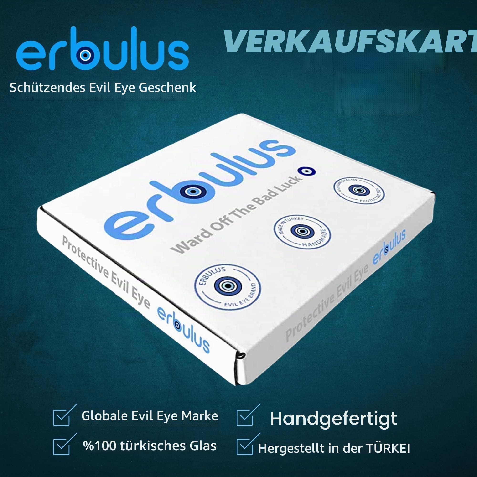 25,4 cm großes blaues böses Auge Wandbehang Ornament – Evil Eye Decor – türkisches handgefertigtes Nazar-Amulett – Heimschutz Charm – Evil Eye Wanddekoration Amulett in Einer Box