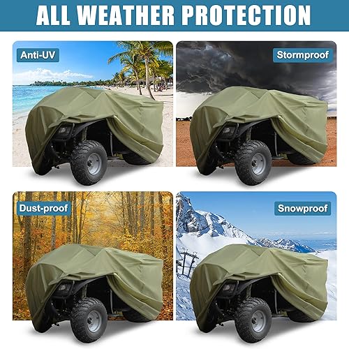 Miniatura 7 de X AUTOHAUX Cubierta ATV para Polaris Sportsman ACE Touring para Can-Am Renegade poliéster para todas las estaciones, impermeable, protección al aire