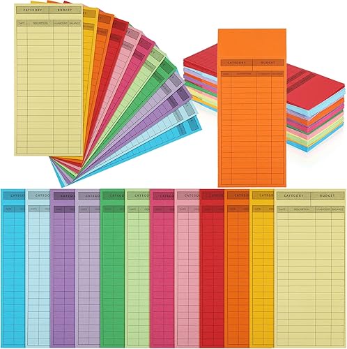 96 sobres de dinero de colores para presupuestos, sobres de efectivo de 6.5 x 2.88 pulgadas para seguimiento de billetes, 12 colores (estilo clásico)