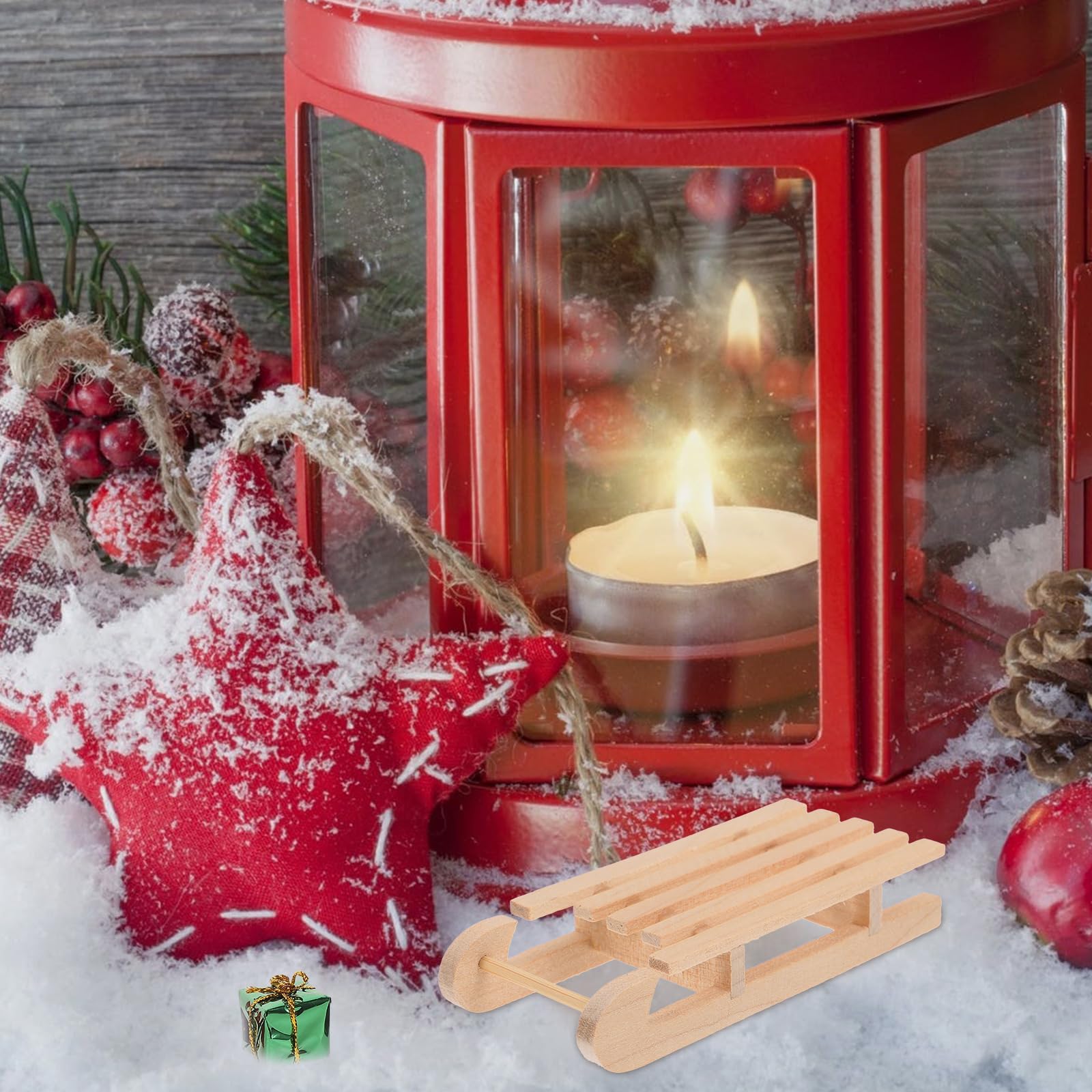 Mini Accesorios Navidad Chimenea Y Trineo Para Gnomos Hoguera Manualidades Casita Muñecas Decoración 10 Piezas