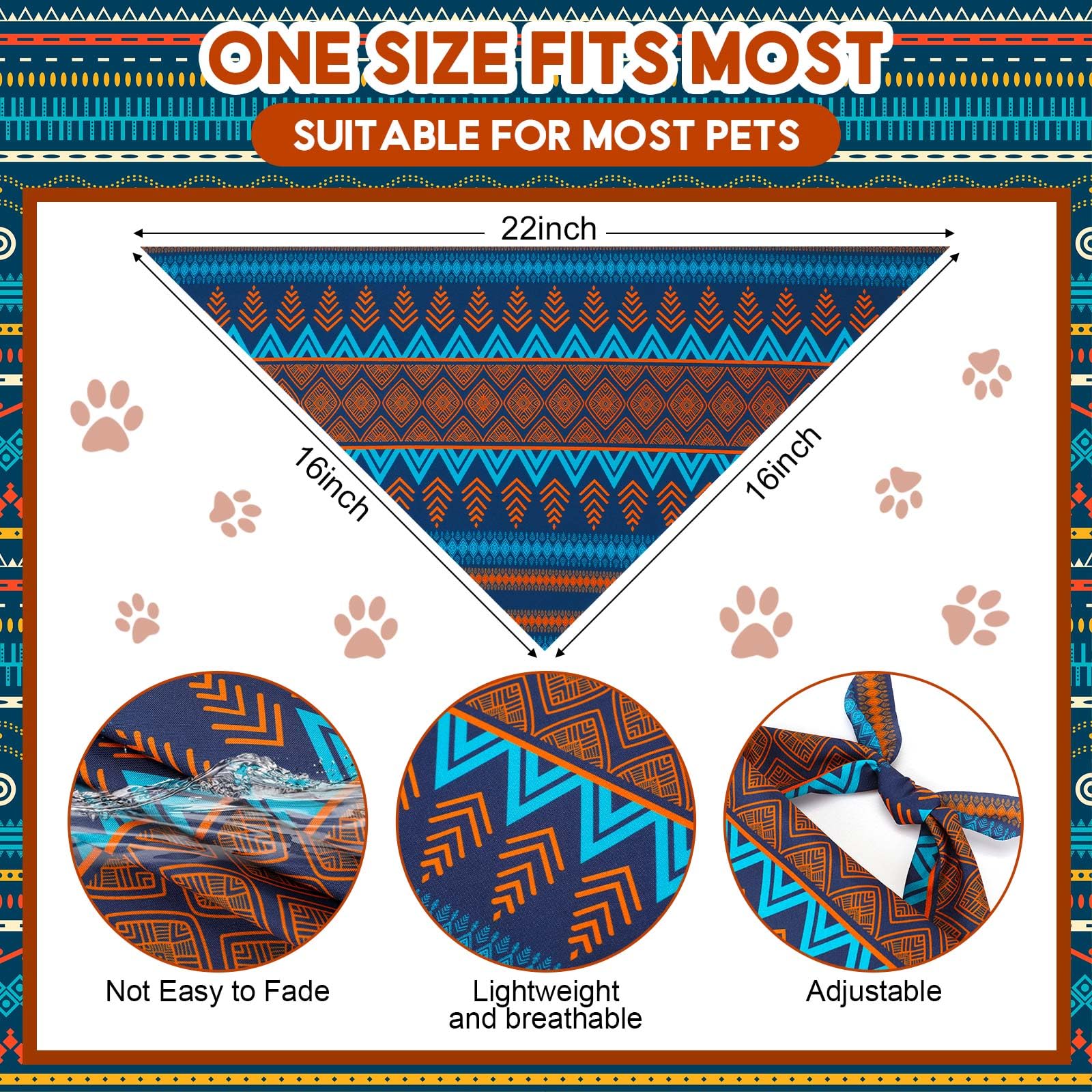 Geyoga 240 bandanas para perros a granel, bandanas ajustables de verano triangulares para aseo de perros, baberos para gatos pequeños, medianos y grandes, disfraz de mascota (boho)