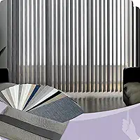 Graywind Persianas verticais manuais blackout e amostras de tecido com filtragem de luz