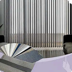 Graywind Persianas verticais manuais blackout e amostras de tecido com filtragem de luz