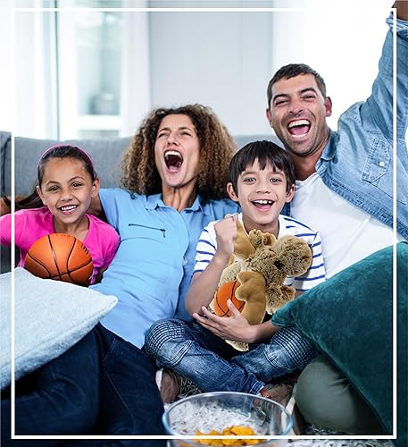 Miniatura 7 de DolliBu Animal de peluche de alce con peluche de baloncesto, alce suave y abrazable, adorable juguete de peluche para jugar, juguete de peluche