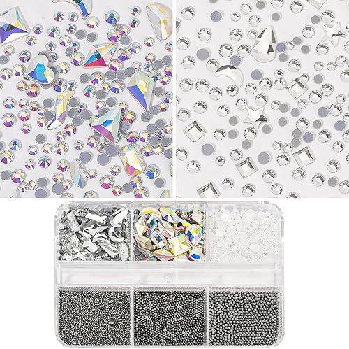 Miniatura 2 de Abalorios 3D para arte de uñas, color negro mineral, cuentas de micro caviar, diamantes de imitación para uñas acrílicas, tamaño mixto, diamantes de