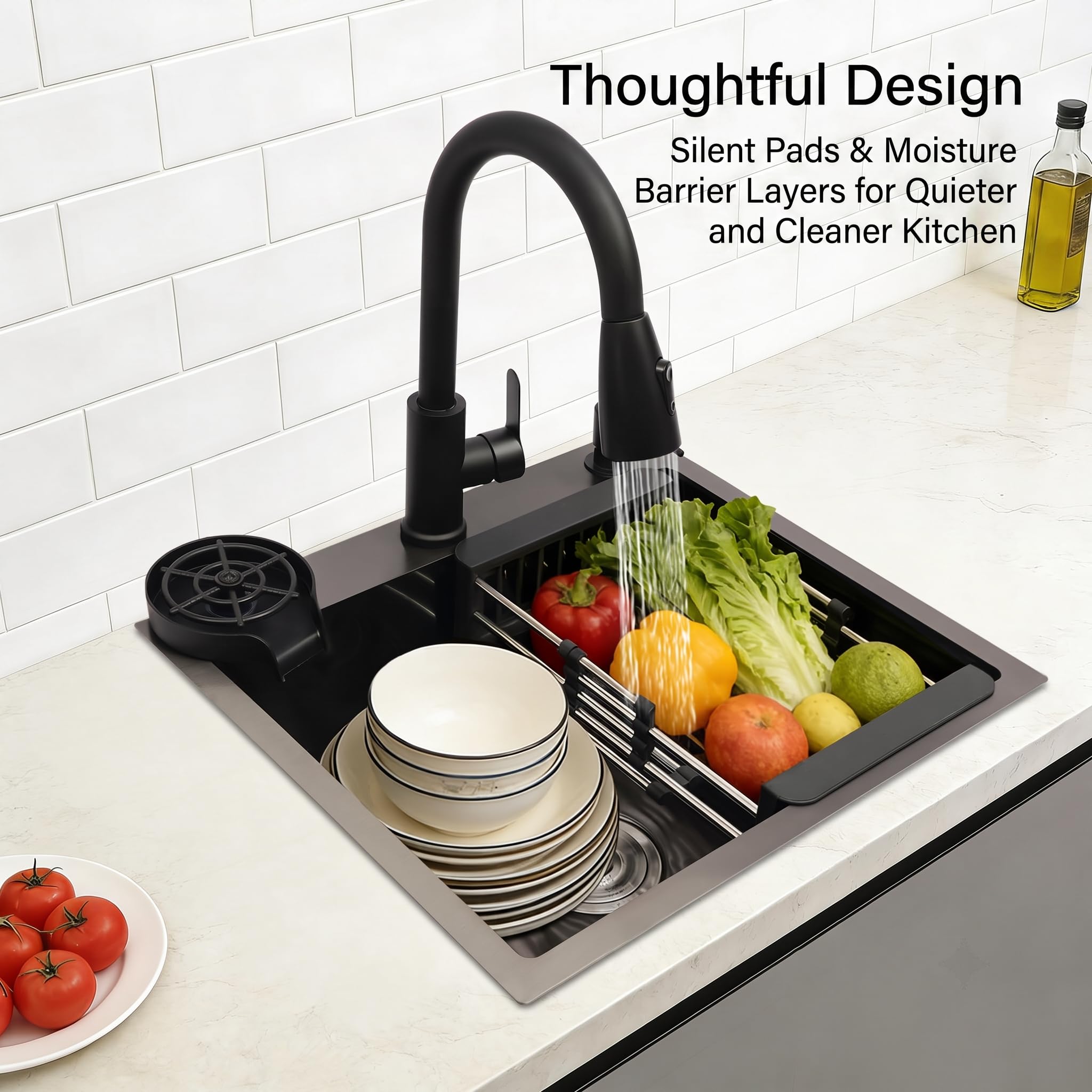 Fregadero Cocina 1 Seno Multifuncional De Acero Inoxidable 50x45cm