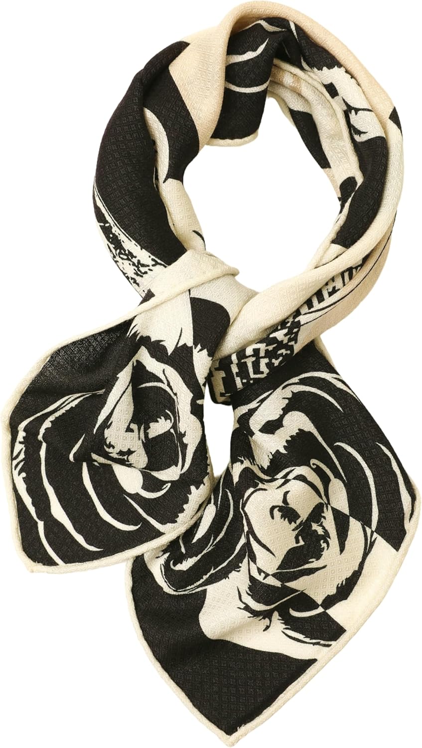 Prettystern Foulard Doubleface En Laine & Soie 65x65 Cm - Carré En Soie