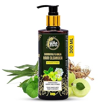 The Indie Earth Bhringraj Amla Hair Cleanser (Shampoo) with Brahmi & Jatamansi | Repair Damaged Hairs & Promotes Healthy Hair Growth | Best Natural Shampoo Contain NO SLS, SLES & PARABEN 300ml
