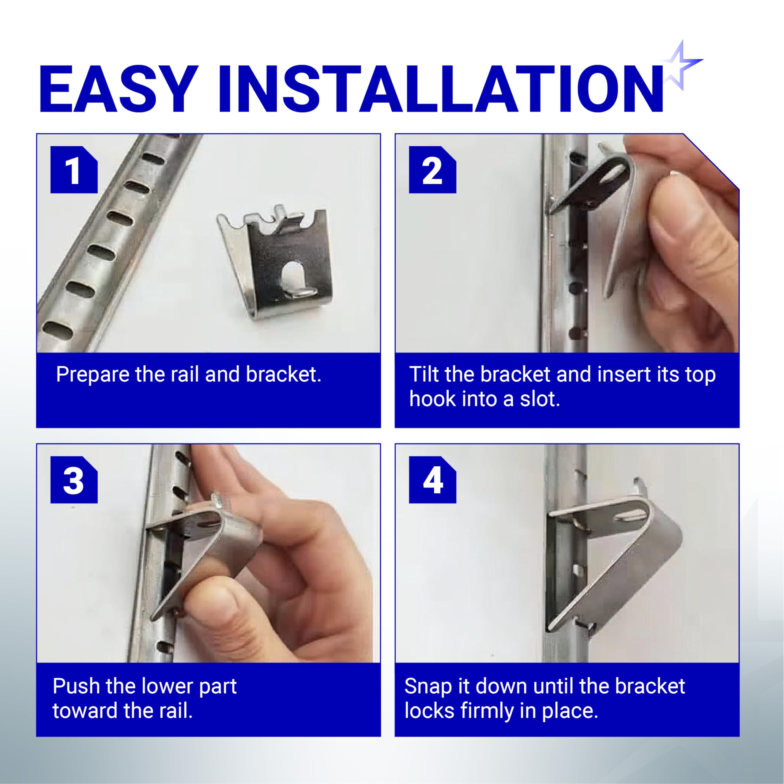 BlueStars Freezer Shelf Clips - Stainless Steel -7