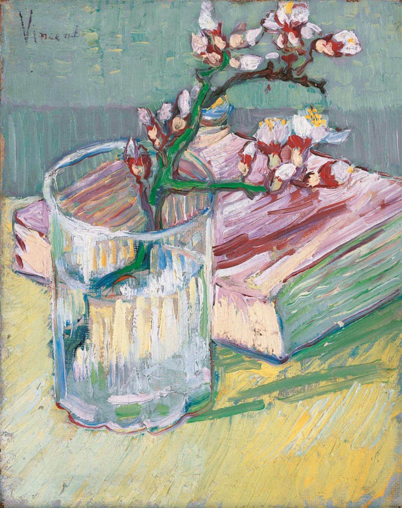 Art décoratif Van Gogh amandier en fleurs sur toile de prestige pour mur de bureau