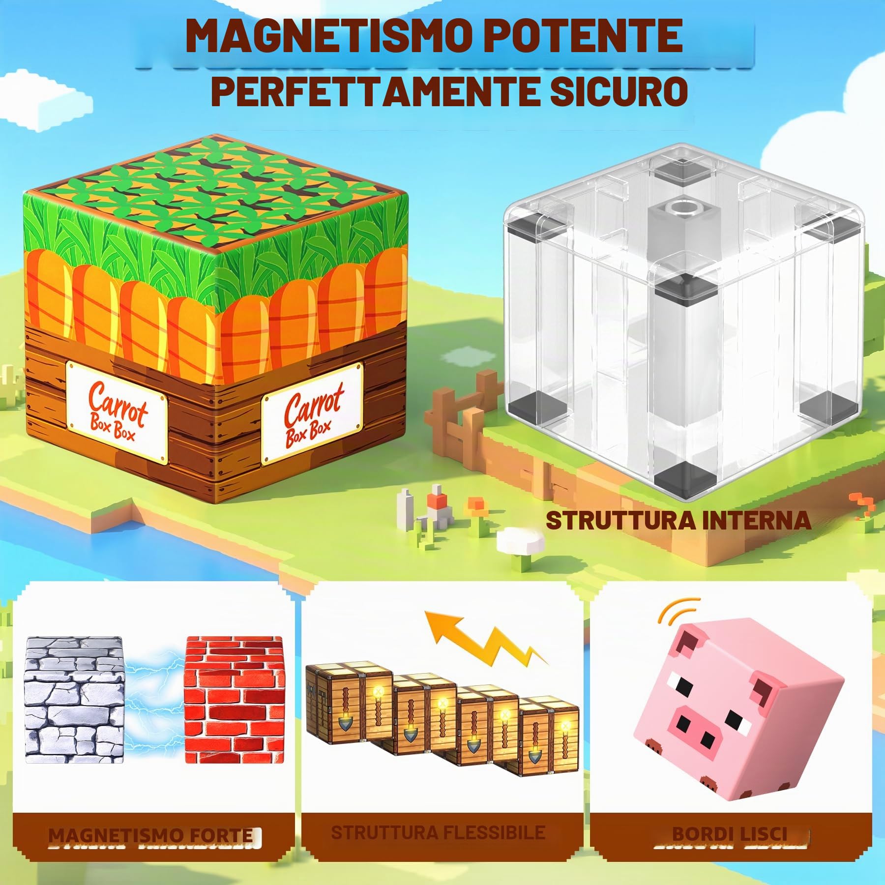 Pourbibi Costruzioni Magnetiche per Bambini, Giocattolo Educativo Montessori,108 Pezzi Giochi Magnetici per Bambini 3 4 5 6 7 8 9 10 Anni,Regali di Compleanno 3-10 Anni