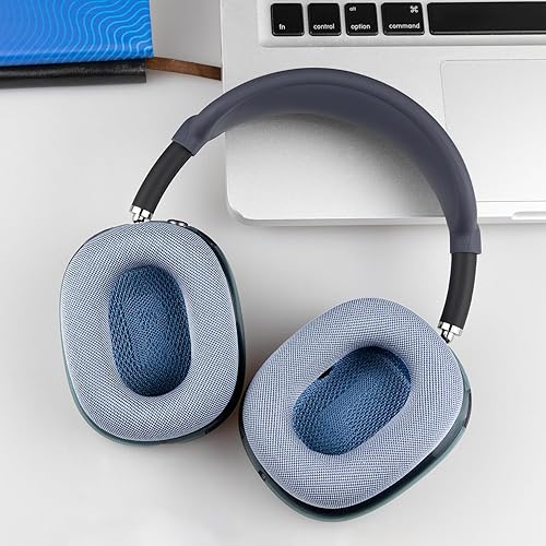 Miniatura 8 de SOPROM - Almohadillas para auriculares over-ear Airpod Max, fundas de repuesto con tela de malla duradera, espuma más suave - Azul marino Azul