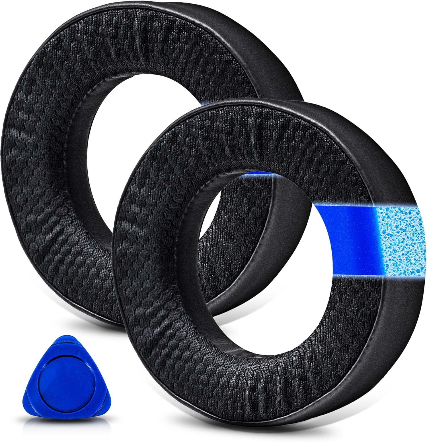 TRANSTEK Replacement Earpads Compatible with LucidSound LS20 LS25 LS30 LS40 Headset, Ear Pads Cushions with High-Density Memory Foam (Cooling Gel Mesh)