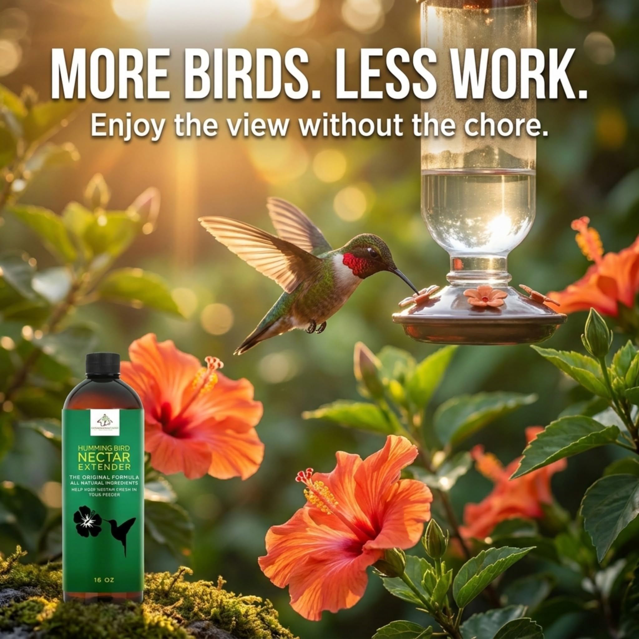 Estensore per nettare di colibrì, prolunga la vita del nettare e attrae i colibrì in modo naturale, tutto biologico, mantiene il nettare fresco più a lungo - Goditi il nettare trasparente senza