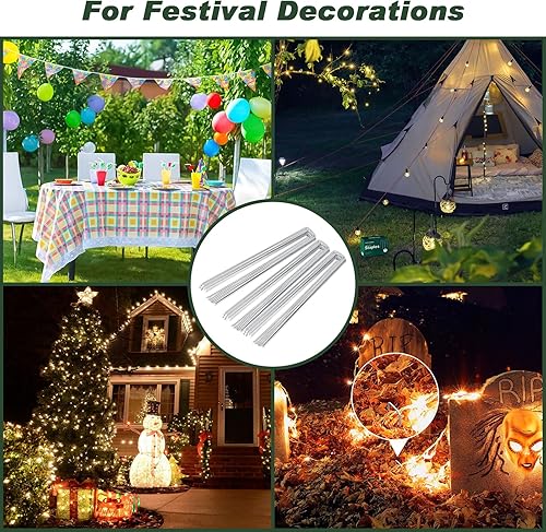 Miniatura 5 de FEED GARDEN Paquete de 50 grapas galvanizadas de 4 pulgadas, calibre 11, estacas de jardín antioxidantes, tela de paisajismo, alfileres SOD, estacas