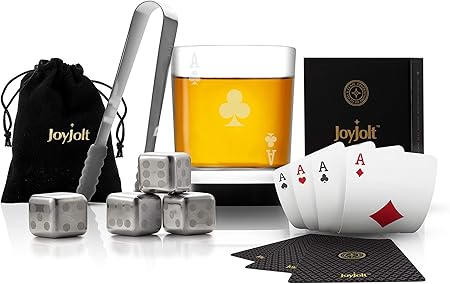 16. JoyJolt Poker Whiskey Glass Set