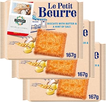 French Speciality Biscuits Bundle with LU Le Petit Buerre 3 Pack 167g + Brightdale Kitchen Booklet