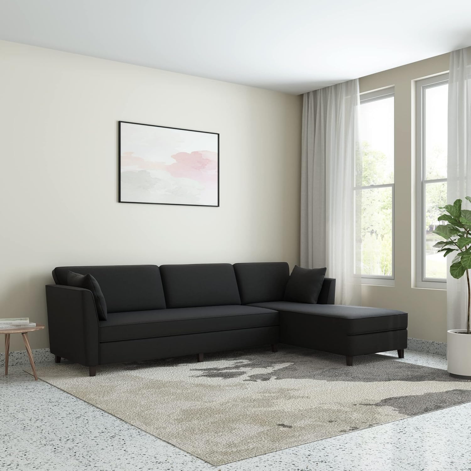 Amazon Brand Solimo Epinard 6 Seater L Shape LHS Sofa with Lounger