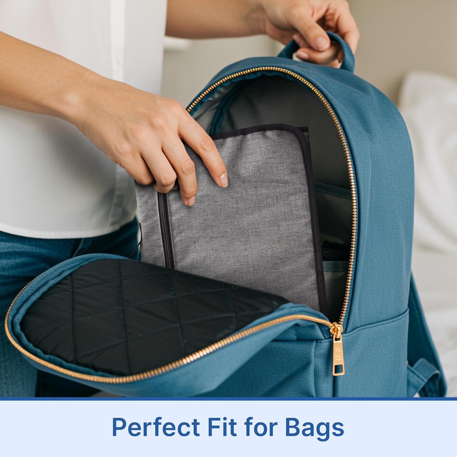 RELEONE Portable Diaper Changing Pad – Waterproof & Foldable Baby Changing Mat with Head Cushion, Travel-Friendly with Storage Pockets, Compact & Easy to Carry for On-The-Go Parents. image 4 of 7 B0D8QRCFBW