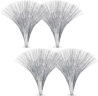 4 Pcs Plastic Metallic Silver Spray Centerpieces for Birthday Table Decorations for Celebration Wedding Anniversary Holiday Party Supplies Happy New Year Decorations, 15.75"