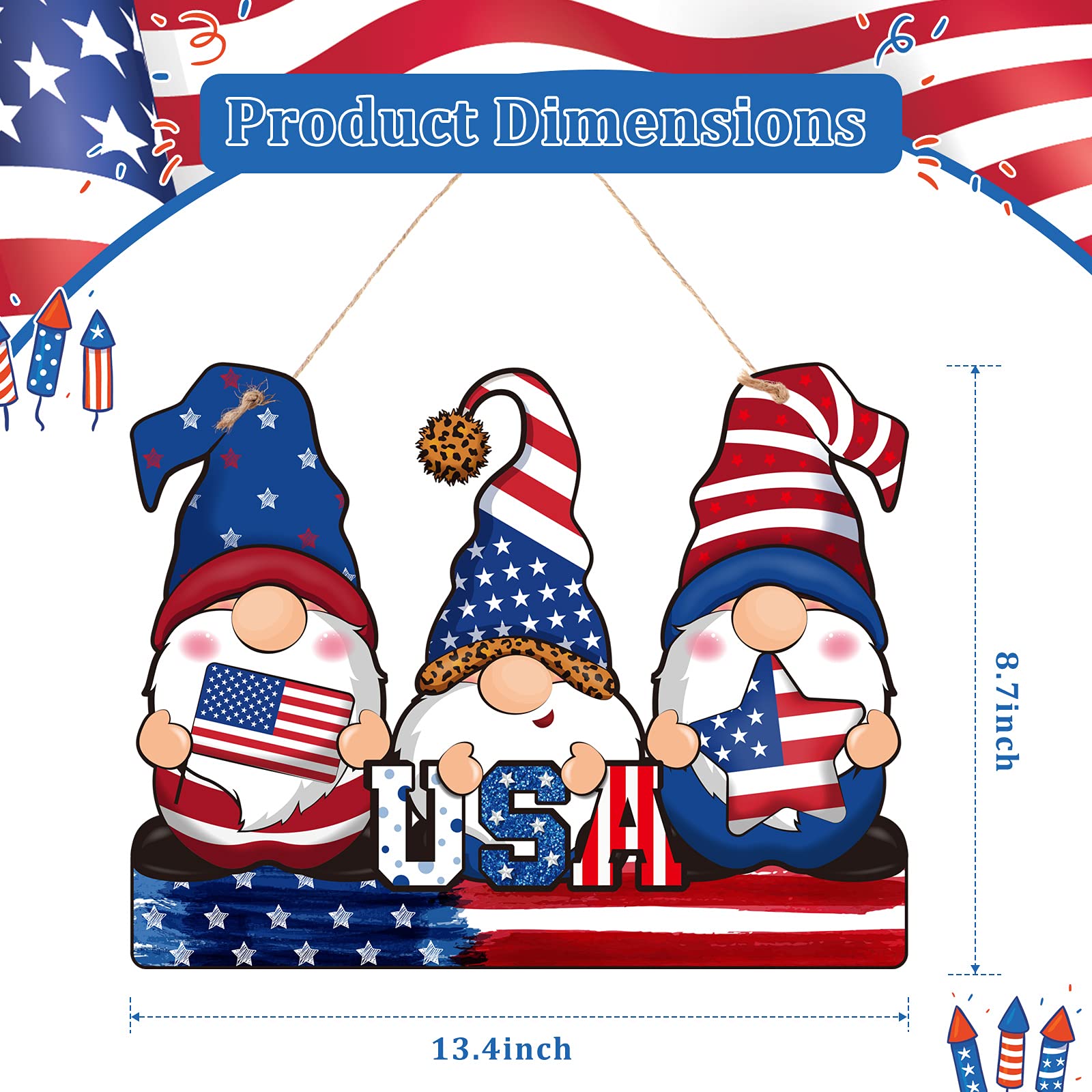 Amazon.com: Jetec 4th of July Wooden Decoration Patriotic Red