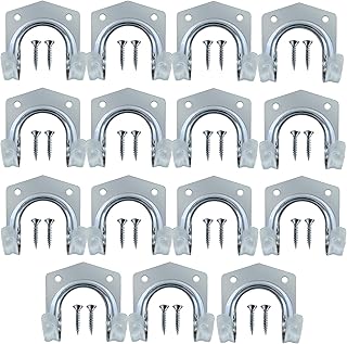 SOL 15pk DIY Tool Hooks for Shed, Metal Aluminum Garage Storage Hooks with 30pcs Screws, Durable and Rust-Resistant, Heav...