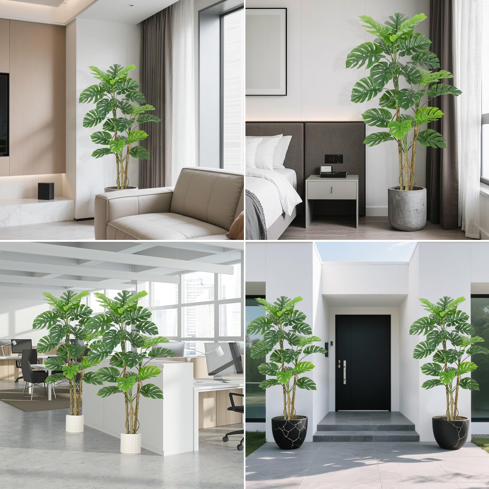 Pianta Monstera Finta - Monstera Finta Da 5 Piedi Per Arredamento d'Interni, Pianta Finta Alta, Pianta Finta Da Pavimento Per Soggiorno, Ufficio, Regalo Di Inaugurazione Della Casa