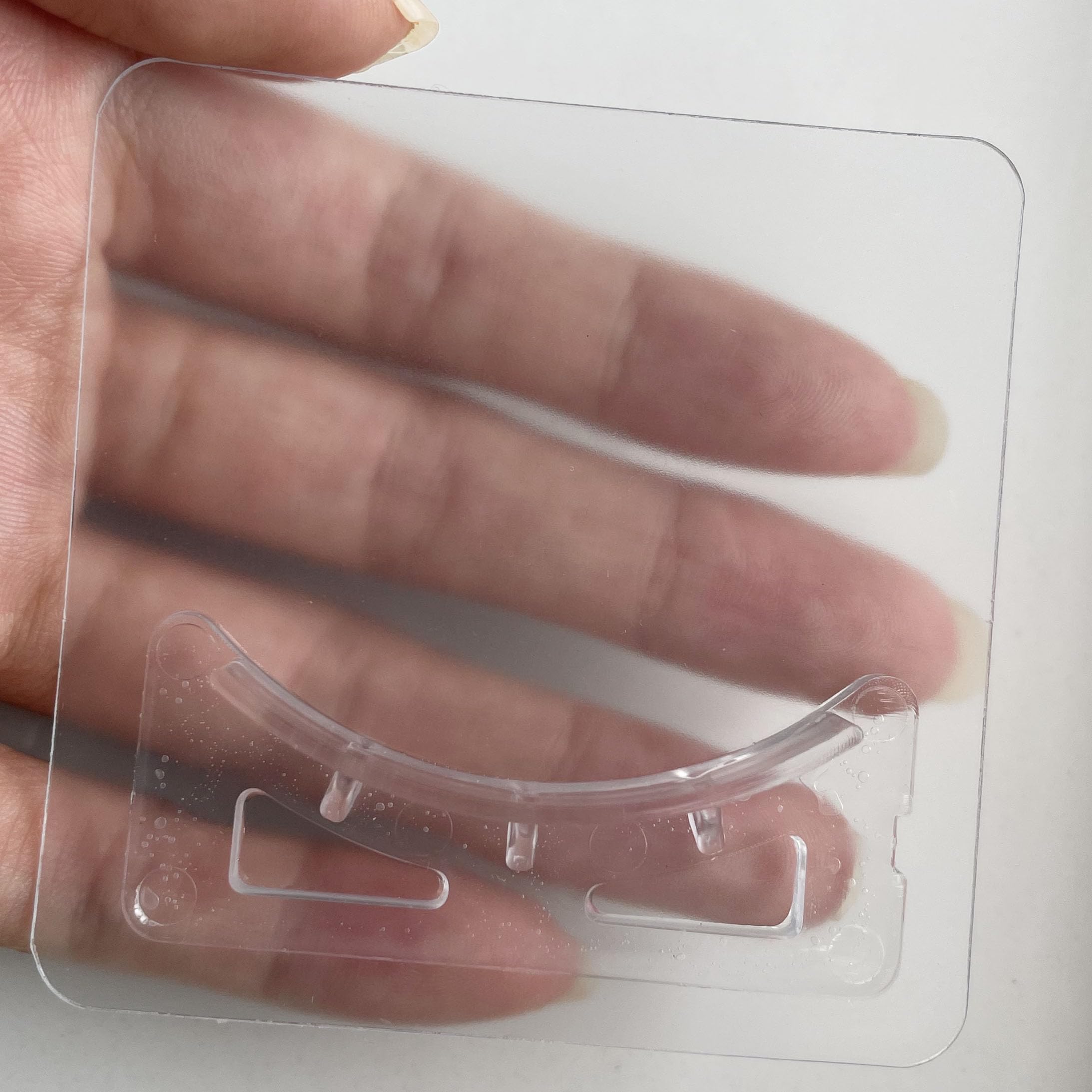 Venupple Lot de 4 supports de tringle à ressort transparents sans perçage, petit adhésif pour tringle à rideau de douche (transparent, 5,5 cm)