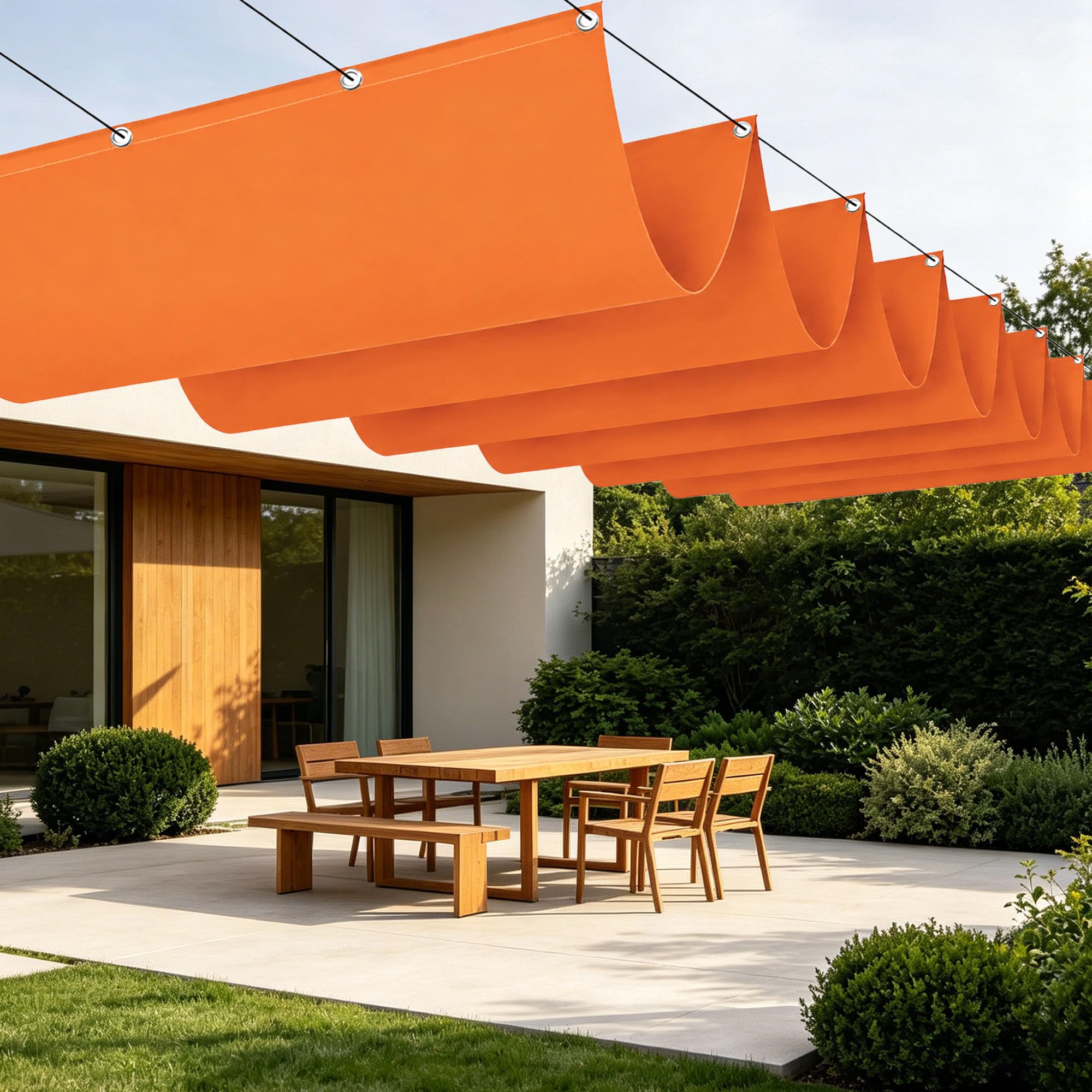 Voile ombrage rétractable vague pour abriter votre balcon des averses soudaines